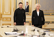 Speaker Mieriņa meets with Ukrainian President Volodymyr Zelenskyy in Kyiv