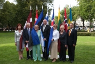 Speakers of parliaments and former Supreme Council members plant trees in Jēkaba Square to commemorate 21 August