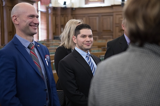 Dagmāra Beitnere-Le Galla tiekas ar Baltijas drošības fonda pārstāvjiem un Amerikas Savienoto Valstu Teksasas universitātes studentiem